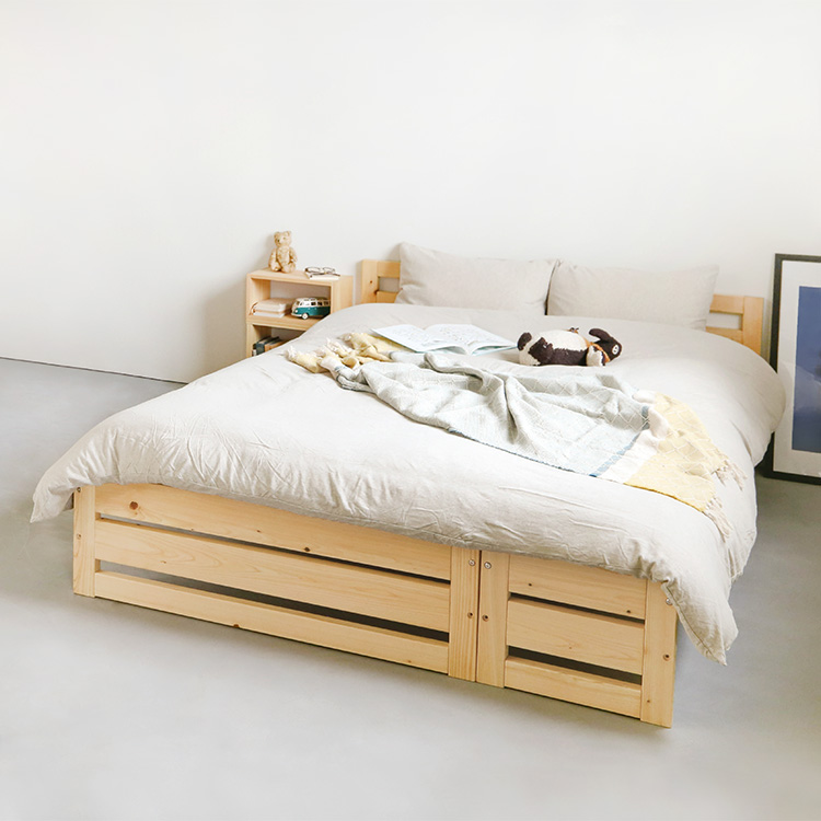 子どもの成長に合わせてサイズ対応可能 ひのき ベッド　無垢　シンプル　木製