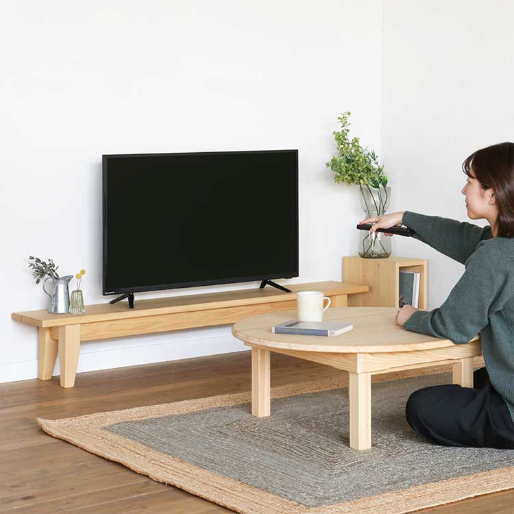 フロアスタイル ひのき テレビボード 無垢 シンプル 木製