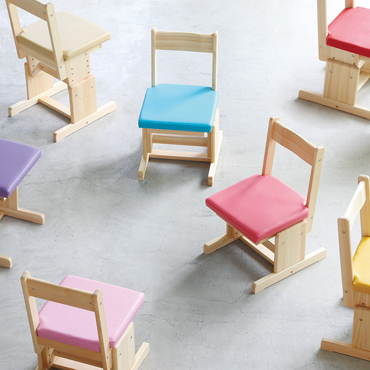 技術力が光る、高さ調整可能な無垢の椅子 2本脚チェア color ひのき 椅子 シンプル 木製