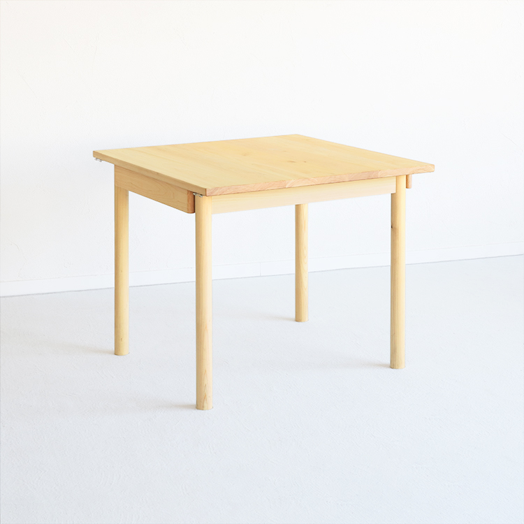 拡張部分は取り外し可能 拡張テーブル B まるしかく テーブル オーガニック シンプル ひのき 木製