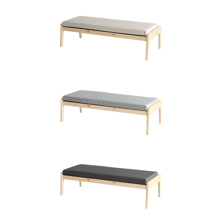 ベンチのファブリックは3色から選べます ダイニングセット 02 テーブル チェア ベンチ ひのき シンプル 木製