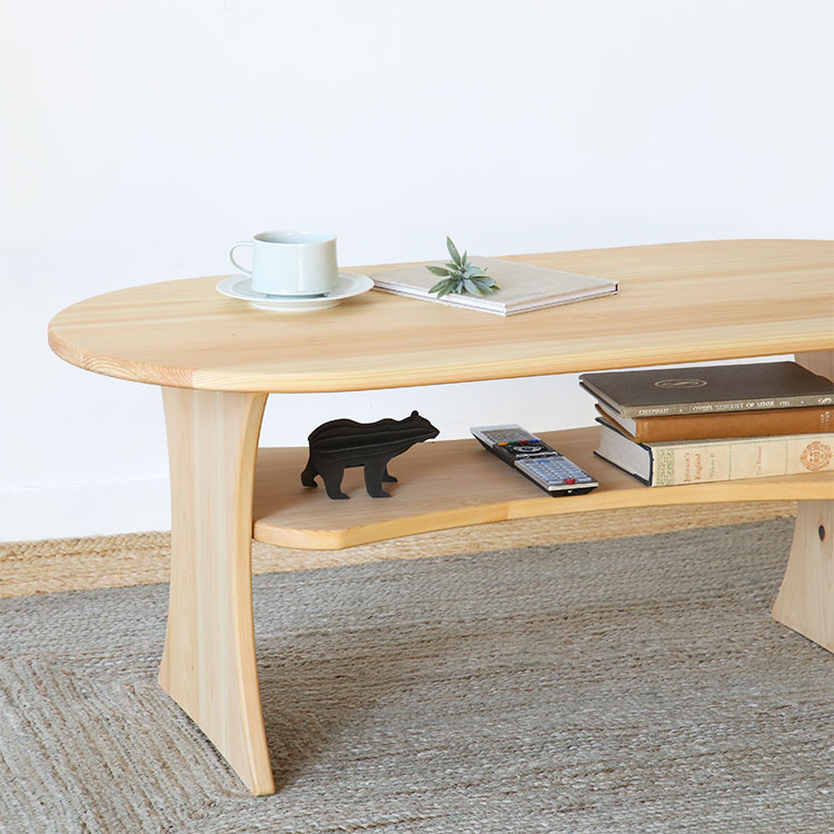 リモコンの定位置にぴったり 便利な収納棚 ローテーブル C100 ひのき リビング テーブル ひのき シンプル 木製
