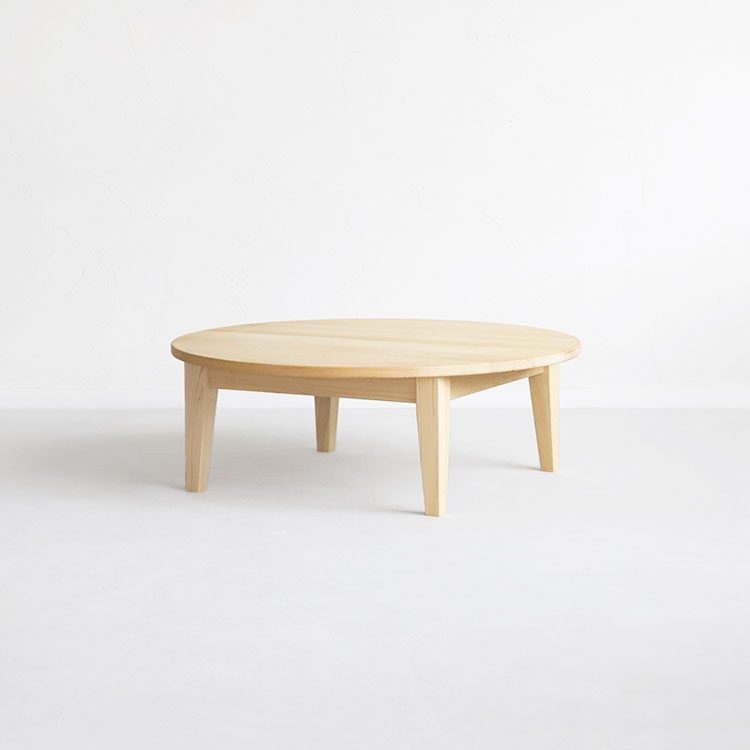 充実4サイズ展開 シンプルなラウンドテーブルのロータイプ ラウンドテーブル 100 hinoki ひのき ダイニングテーブル シンプル 木製