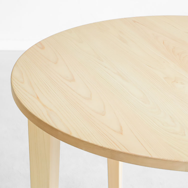 節のない材を厳選した清らかなひのきの木目を愉しむ ラウンドテーブル D hinoki 110 ひのき ダイニングテーブル シンプル 木製