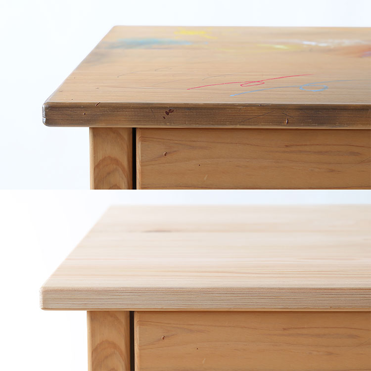 汚れても安心のアフターフォロー 削りなおしサービス ラウンドテーブル D hinoki 110 ロータイプ ひのき ダイニングテーブル シンプル 木製
