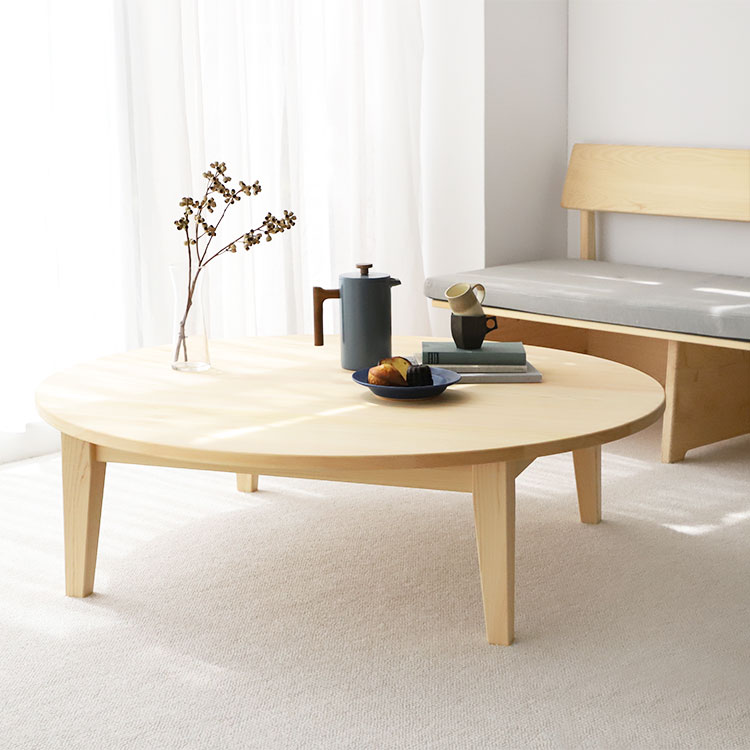 ラウンドテーブル D hinoki 120 ロータイプ ひのき ダイニングテーブル シンプル 木製