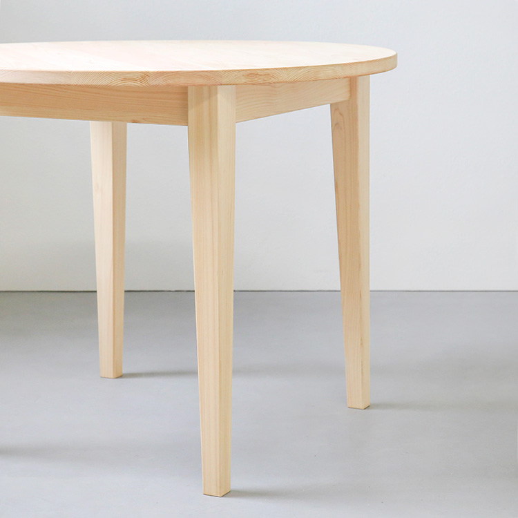 上品なテーパー加工の脚 ラウンドテーブル D kurumi 100 ロータイプ くるみ ダイニングテーブル シンプル 木製