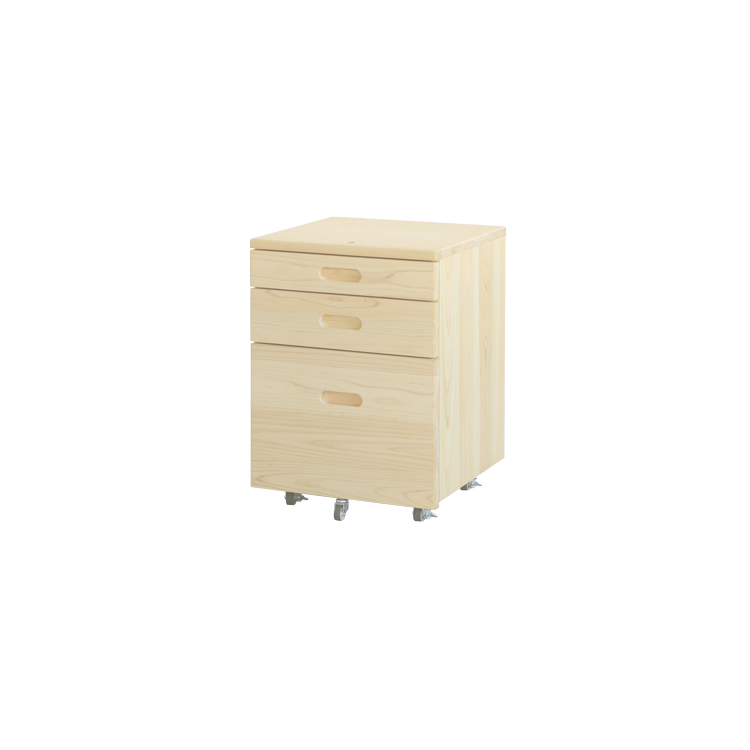 引き手ワゴン L 学習机 デスク ワゴン 机棚 ひのき シンプル 木製