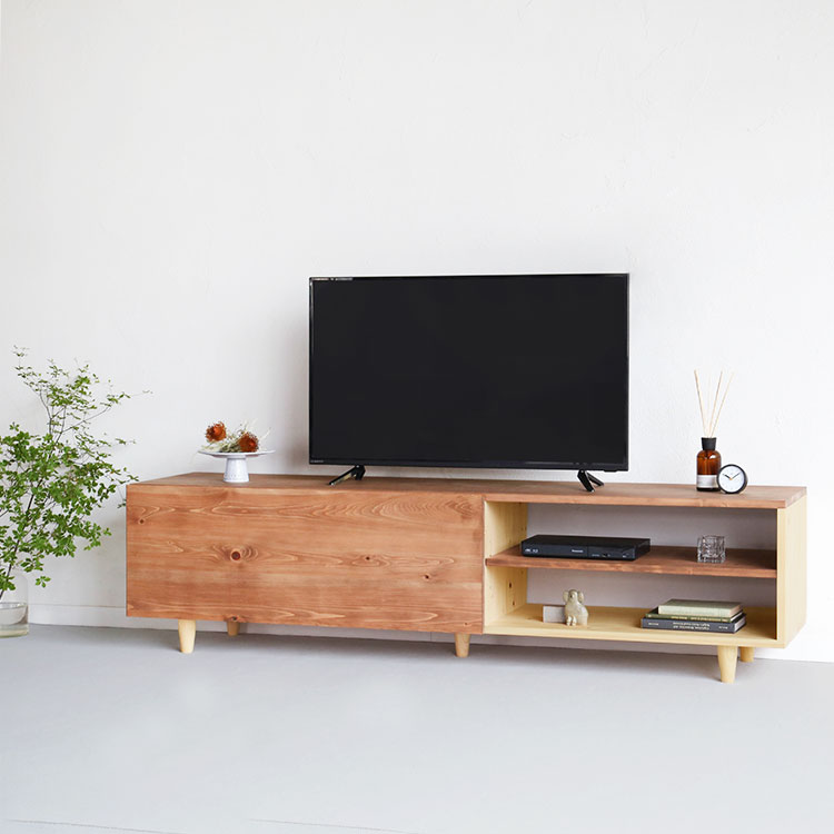 ロータイプのテレビボードも テレビボード C180 HI テレビボード ハイタイプ 収納 オーガニック シンプル ひのき 木製