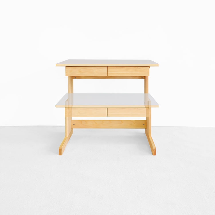 高さ調節機能 学習机 デスク ひのき 無垢 シンプル　木製