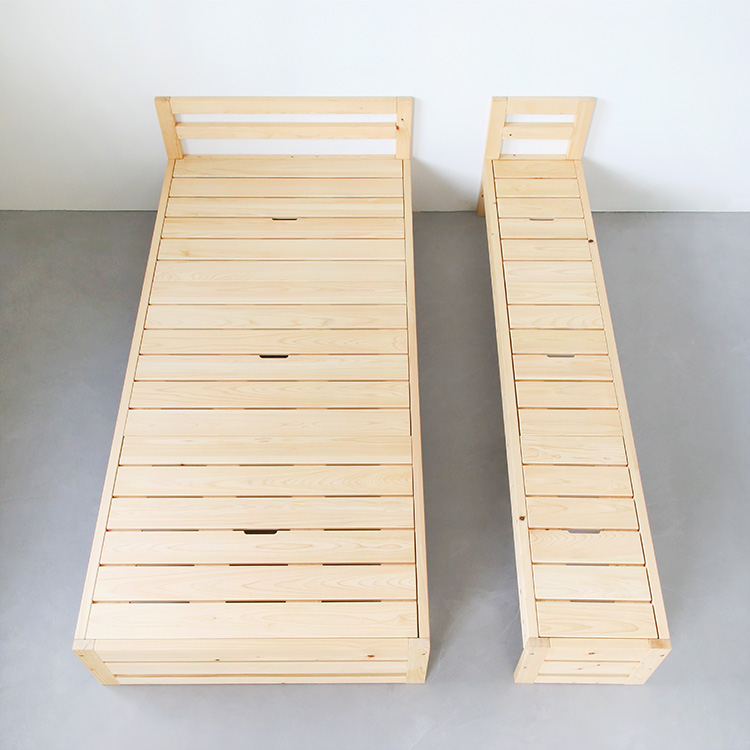 子どもの成長に合わせてサイズ対応可能 ひのき ベッド　無垢　シンプル　木製