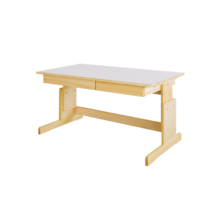 2本脚デスク 115 学習机 高さ調節 オーガニック シンプル ひのき 木製