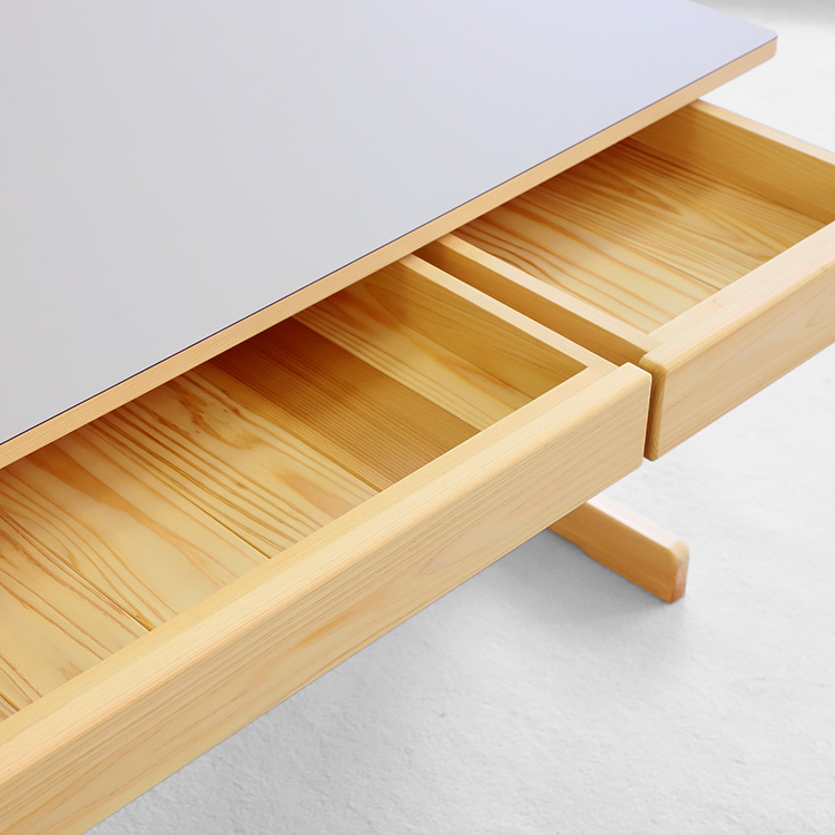 2本脚デスク 100 学習机 高さ調節 オーガニック シンプル ひのき 木製