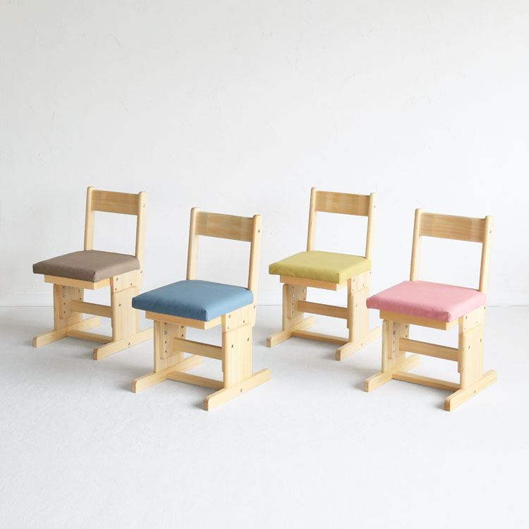 カバーリング仕様、ナチュラルカラーの学習椅子 2本脚チェア basic color ひのき 椅子 シンプル 木製