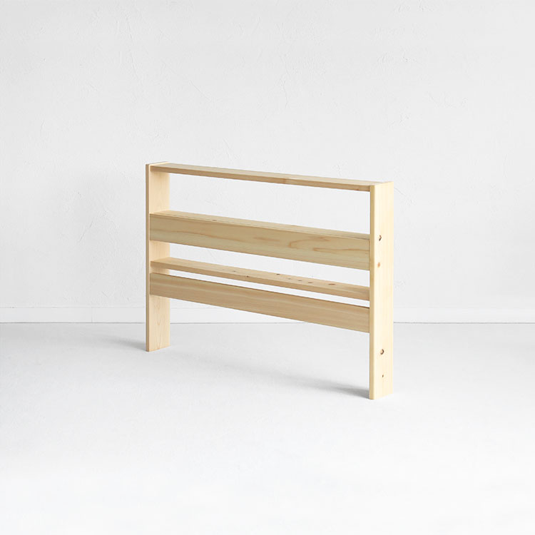 ベッドまわりに快適な収納をつくるリバーシブルシェルフ ベッドF ヘッドボードシェルフ ひのき ベッド シンプル 木製