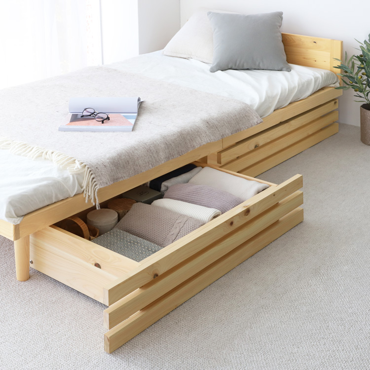 ベッドF 収納ボックス ひのき ベッド下収納 ベッド シンプル 木製