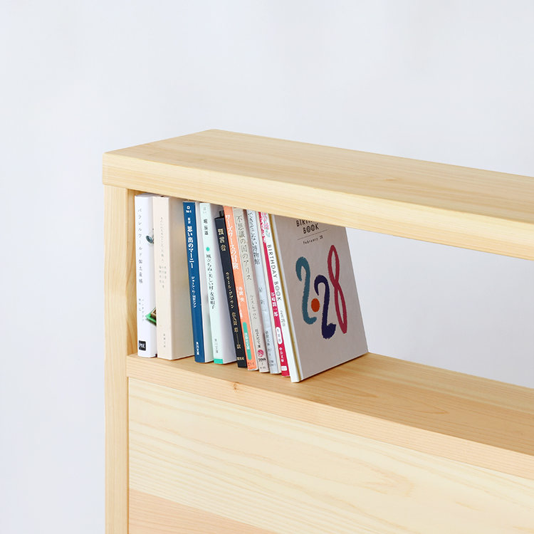 文庫本を置きやすい棚サイズ ベッドM スライドツイン ベッドフレーム すのこ オーガニック シンプル ひのき 木製