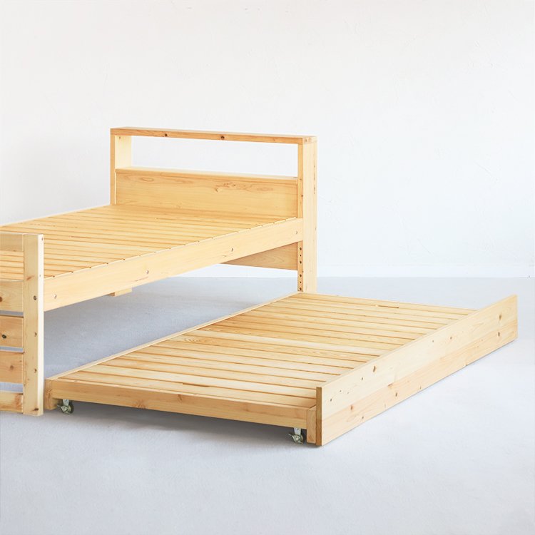 布団とマットレスの推奨サイズ ベッドM スライドツイン ベッドフレーム すのこ オーガニック シンプル ひのき 木製