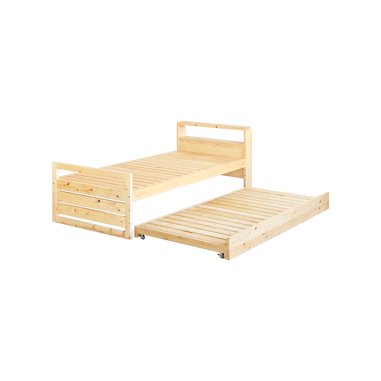 ベッドM スライドツイン ベッドフレーム すのこ オーガニック シンプル ひのき 木製