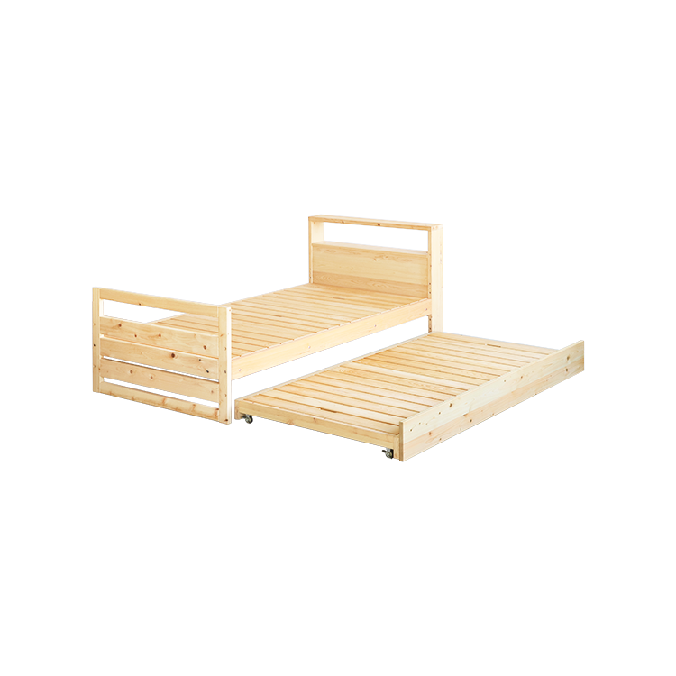 ベッドM スライドツイン ベッドフレーム すのこ オーガニック シンプル ひのき 木製