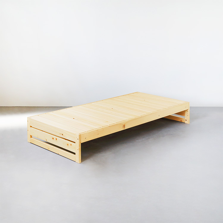 ベッド すのこ ベッドフレーム シンプル 木製 ひのき ヒノキ 無垢 無垢材 シングル セミダブル ダブル ベッド下収納 ベッド下 収納 日本製 国産 ベッドM フラット