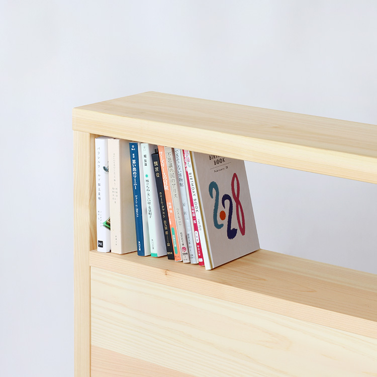 文庫本を置きやすい棚サイズ ベッドM ヘッドボード ひのき シンプル 木製