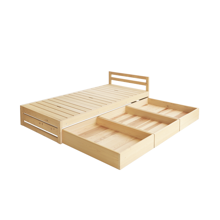 ベッドセット 01 ベッド 収納ボックス ひのき 檜 シンプル 木製 オーガニック