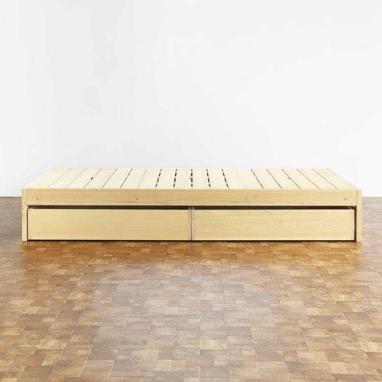 無垢材のぬくもりと美しさを味わえる ベッドセット 02 ベッド 収納ボックス ひのき 檜 シンプル 木製 オーガニック