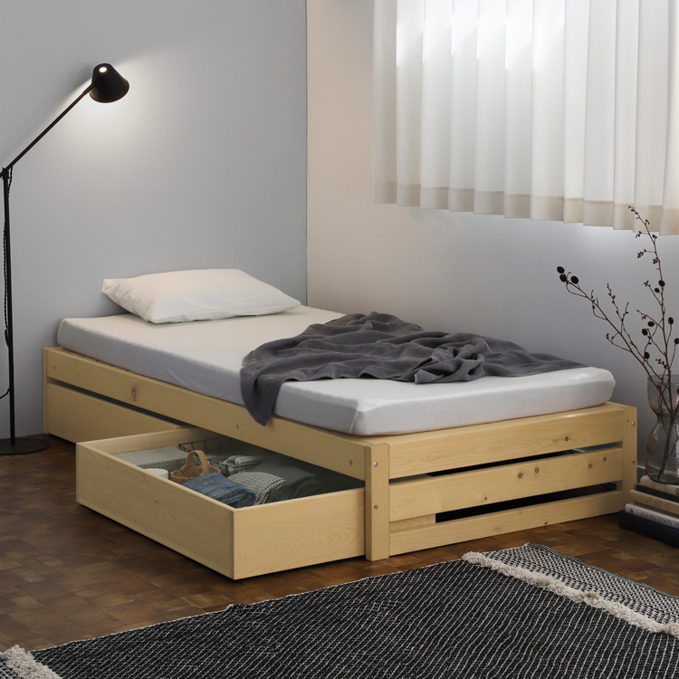 ベッドセット 02 ベッド 収納ボックス ひのき 檜 シンプル 木製 オーガニック