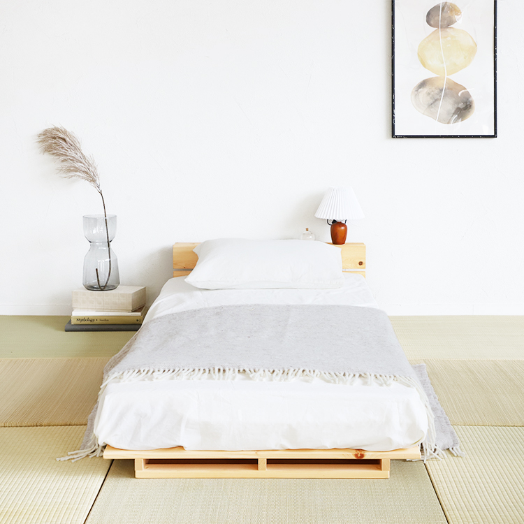和室にも洋室にも合うスタイル ベッドTL フロア SS ベッド セミシングル オーガニック シンプル ひのき 木製