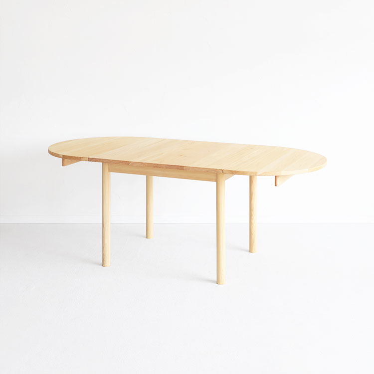 金具を使わずに設計 昔ながらの手法を用いたバタフライテーブル 拡張テーブル B まる テーブル オーガニック シンプル ひのき 木製