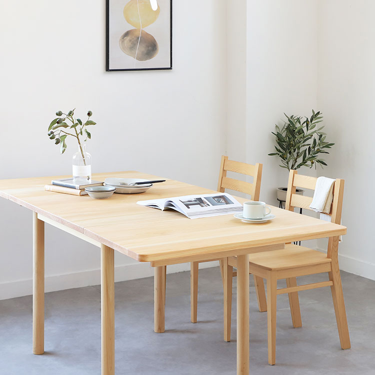 拡張テーブル B しかく テーブル オーガニック シンプル ひのき 木製