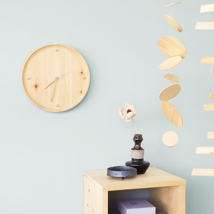 clock O ひのき シンプル 木製 時計 オーガニック 数量限定商品