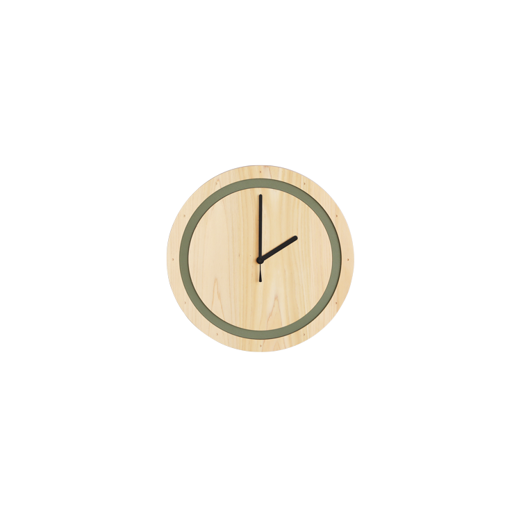 clock ring .ERA  ひのき 草木染め リノリウム シンプル 木製 時計 オーガニック ネットストア限定商品