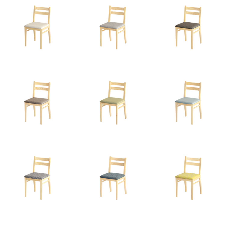 豊富なカラー展開のファブリック Dチェア ひのき ダイニング 椅子 シンプル 木製