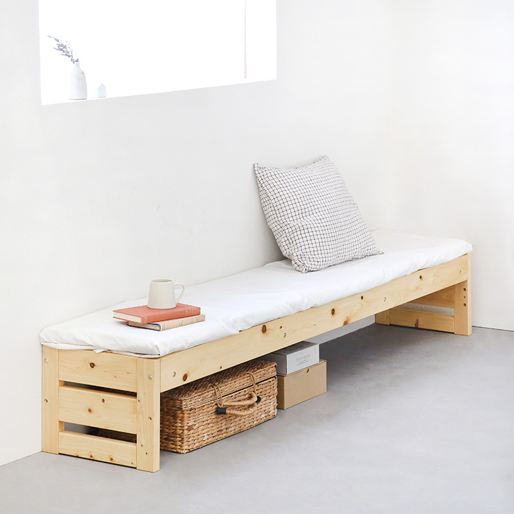 ベッド以外の使い道もある<br>お昼寝ソファやベンチに デイベッド スタンダード ひのき シンプル 木製