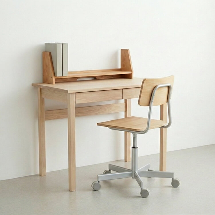 即納スタディセット 学習机 デスク 送料無料 オーガニック ひのき シンプル 国産 木製