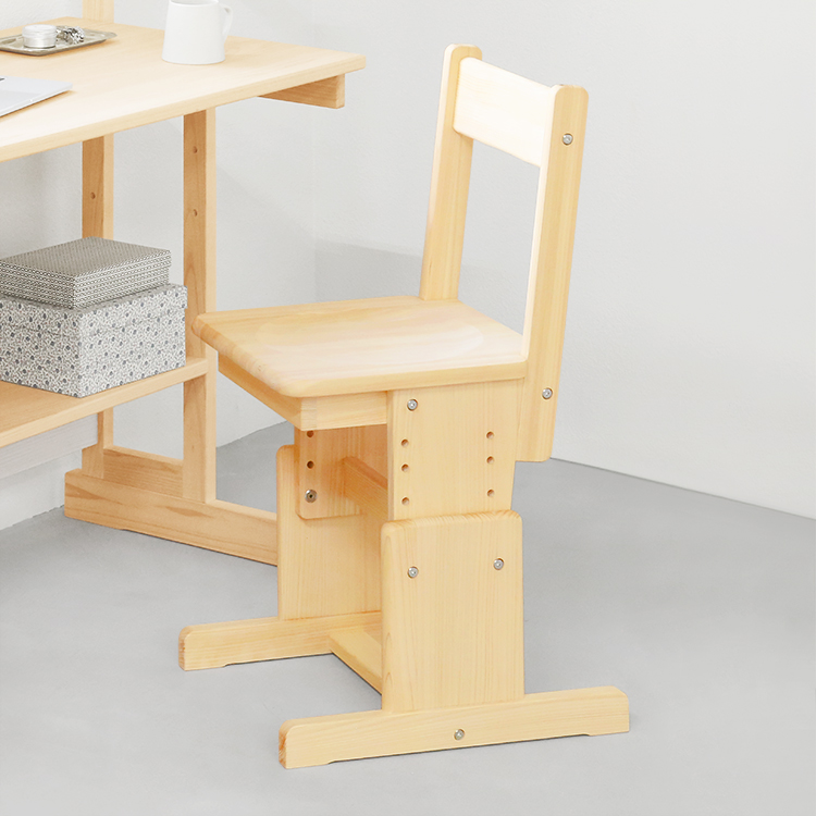 正しい姿勢が身につく、高さ調節できる学習椅子 キシル定番デスクセット 学習机  デスク 4本脚デスク 送料無料 オーガニック ひのき シンプル 国産 木製