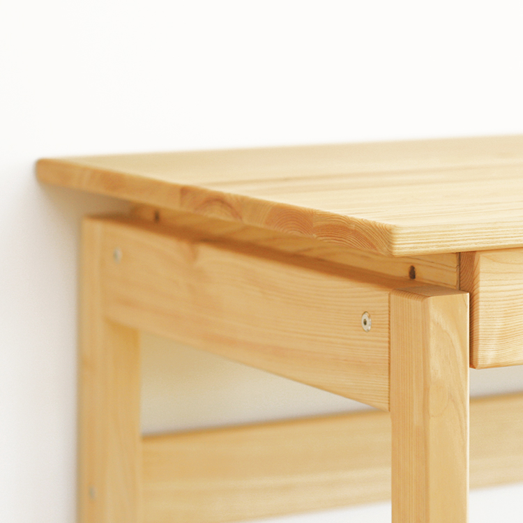 机の高さは2段階調節ができます キシル定番デスクセット 学習机  デスク 4本脚デスク 送料無料 オーガニック ひのき シンプル 国産 木製