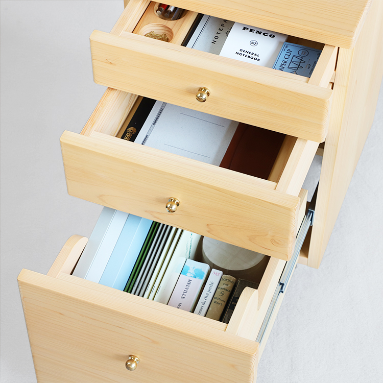 大中小、たっぷり3杯のワゴン キシル定番デスクセット 学習机  デスク 4本脚デスク 送料無料 オーガニック ひのき シンプル 国産 木製