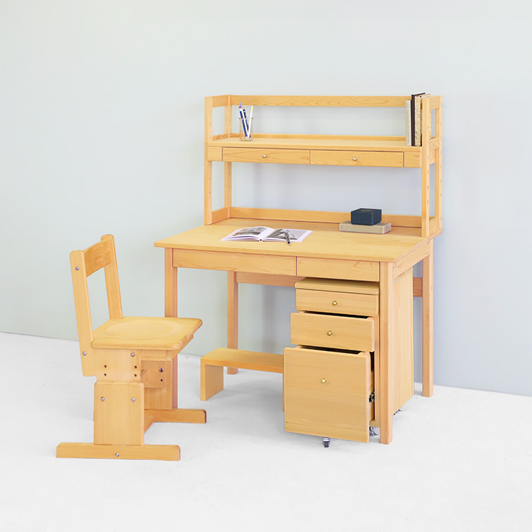 キシル定番デスクセット 学習机  デスク 4本脚デスク 送料無料 オーガニック ひのき シンプル 国産 木製