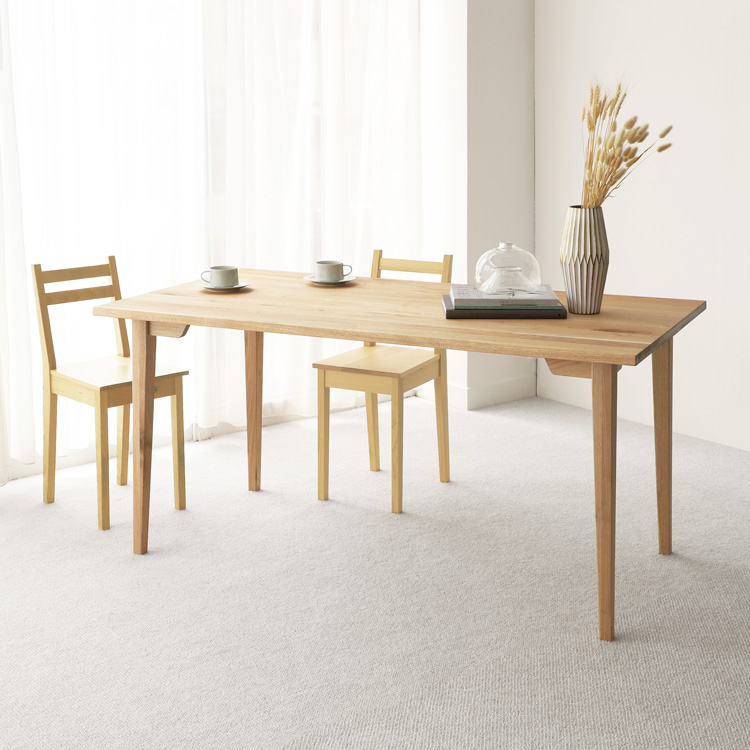 くっきりシルエットが映えるシャープなデザイン ダイニングテーブル O150 kurumi くるみ 胡桃 テーブル シンプル 木製