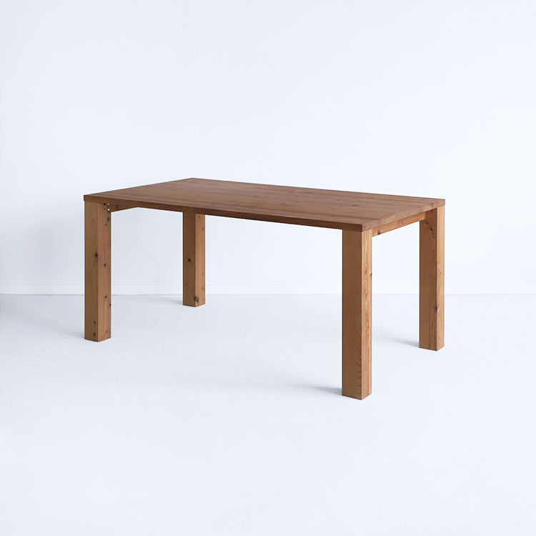 ワイルドな素材を品よくまとめたソリッドなデザインテーブル ダイニングテーブル P150 .ERA テーブル オーガニック シンプル ひのき 木製