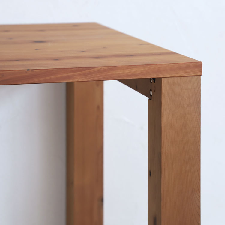 無着色、ノンケミカルなブラウン 純度100%の無垢材 ダイニングテーブル P150 .ERA テーブル オーガニック シンプル ひのき 木製