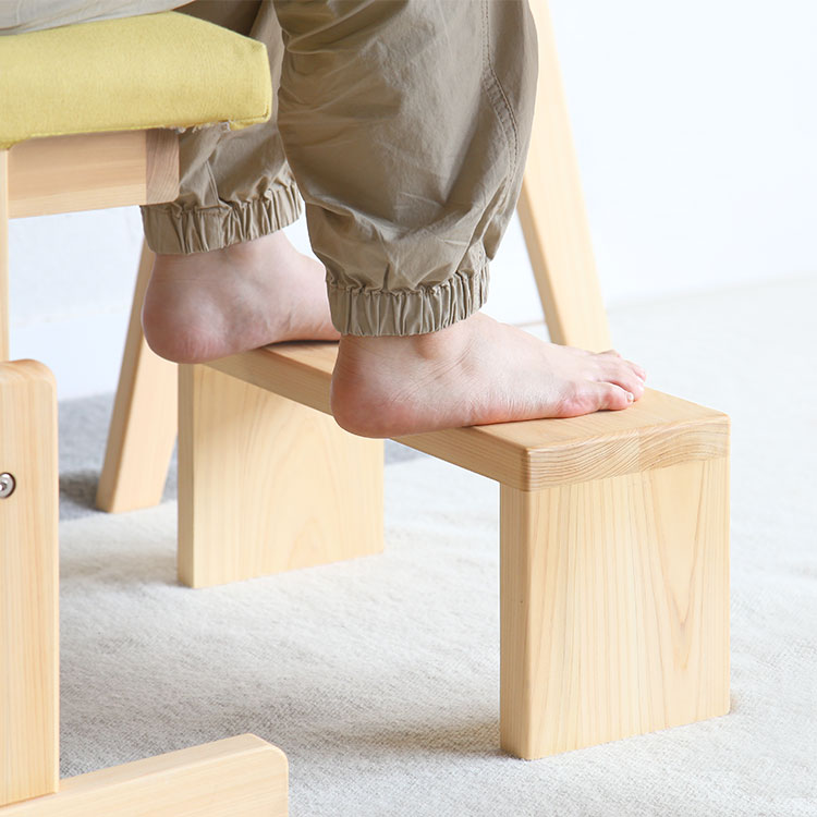 足を安定させて集中力をアップ フットスタンド plain ひのき 学習机 足置き台 シンプル 木製