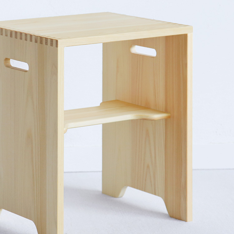 ほどよいヌケ感のあるデザイン HOURI スツール ひのき 椅子 スツール シンプル 木製
