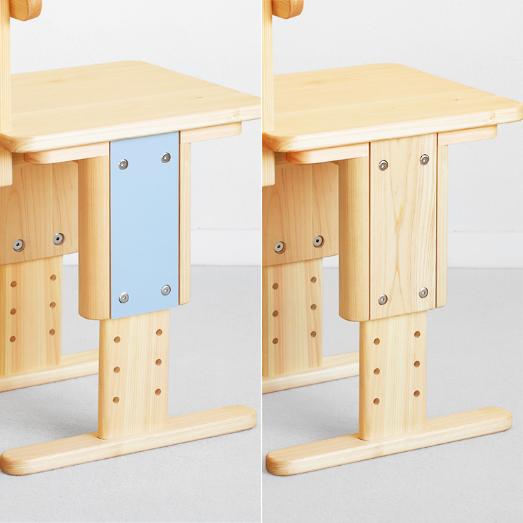 脚部のパネルは2種類から選べます キッズチェア B 学習椅子 チェア 学習机 高さ調節 オーガニック シンプル ひのき 木製