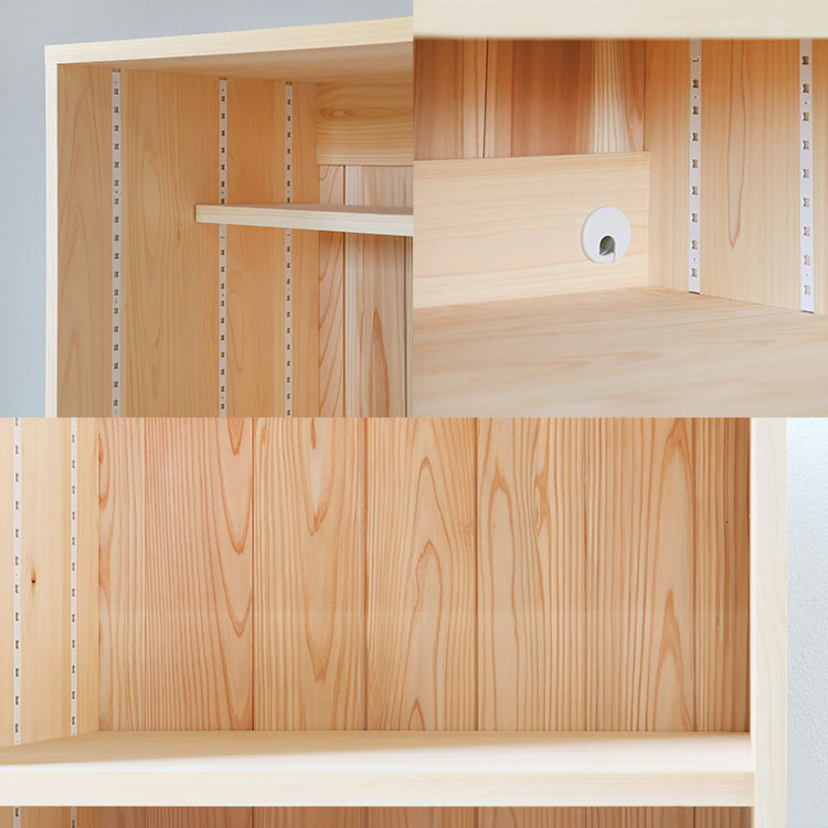 スペースを有効活用できる キッチンボード A　キッチン収納　ひのき　シンプル　木製