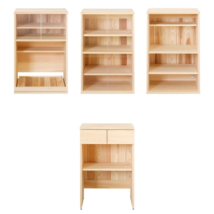 HOW TO SELECT 上段は「utility」「cupboard」「shelf」の３種をご用意しています キッチンボード B　キッチン収納　ひのき　シンプル　木製