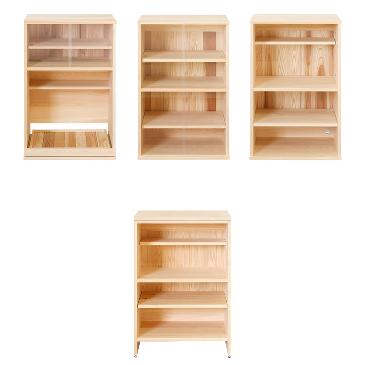 HOW TO SELECT 上段は「utility」「cupboard」「shelf」の３種をご用意しています キッチンボード C　キッチン収納　ひのき　シンプル　木製